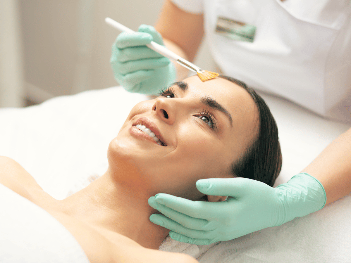 a girl getting a skincare treatment
